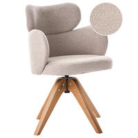 JÍDELNÍ ŽIDLE otočná Bouclé Béžová Marcy - béžová, textil (60/85/66cm) - Beliani