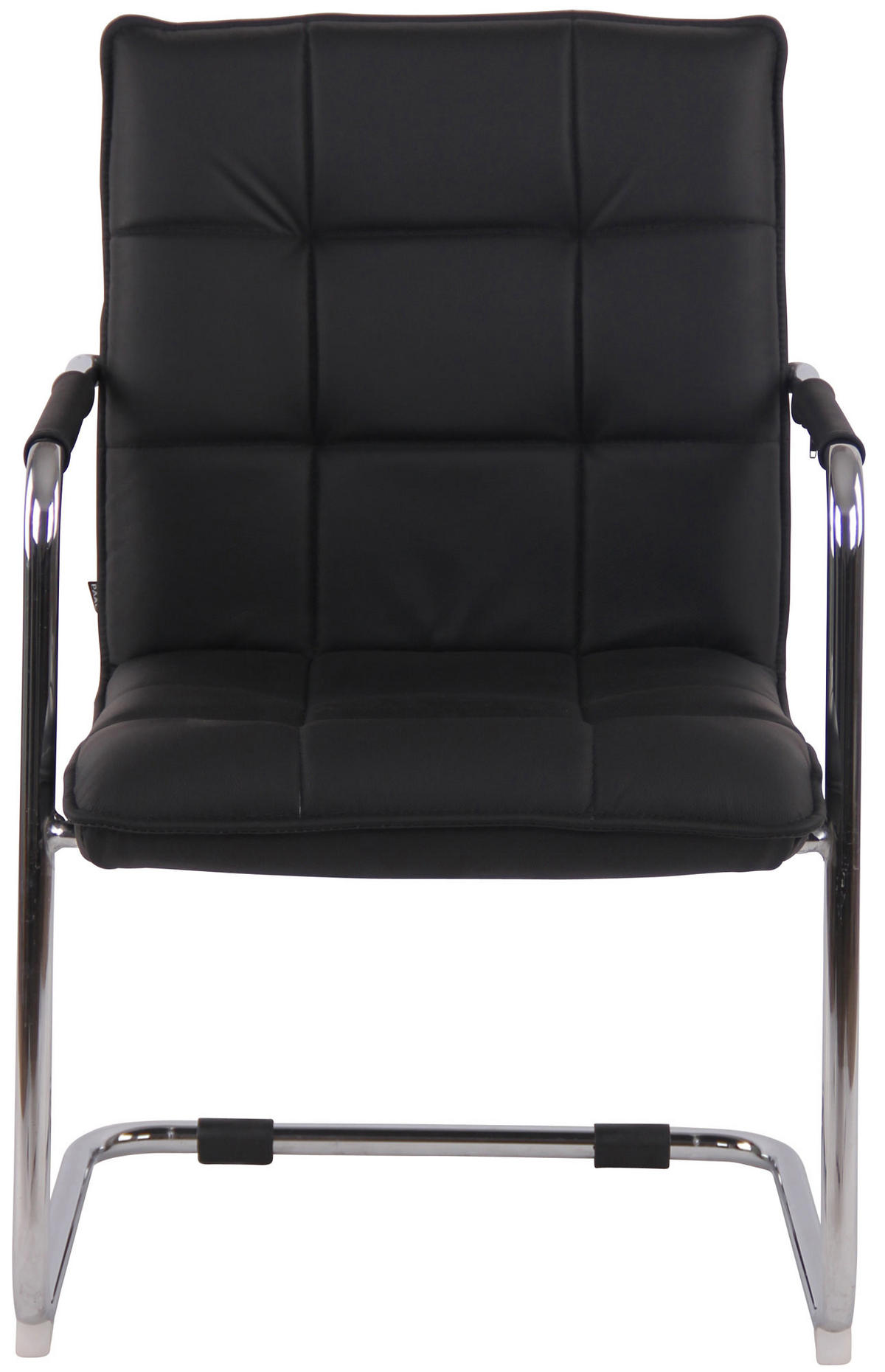 STÜHLE Gant - 2er Set Echtleder chrom chrom schwarz - Schwarz, Metall (57/89/64cm) - TPFLiving