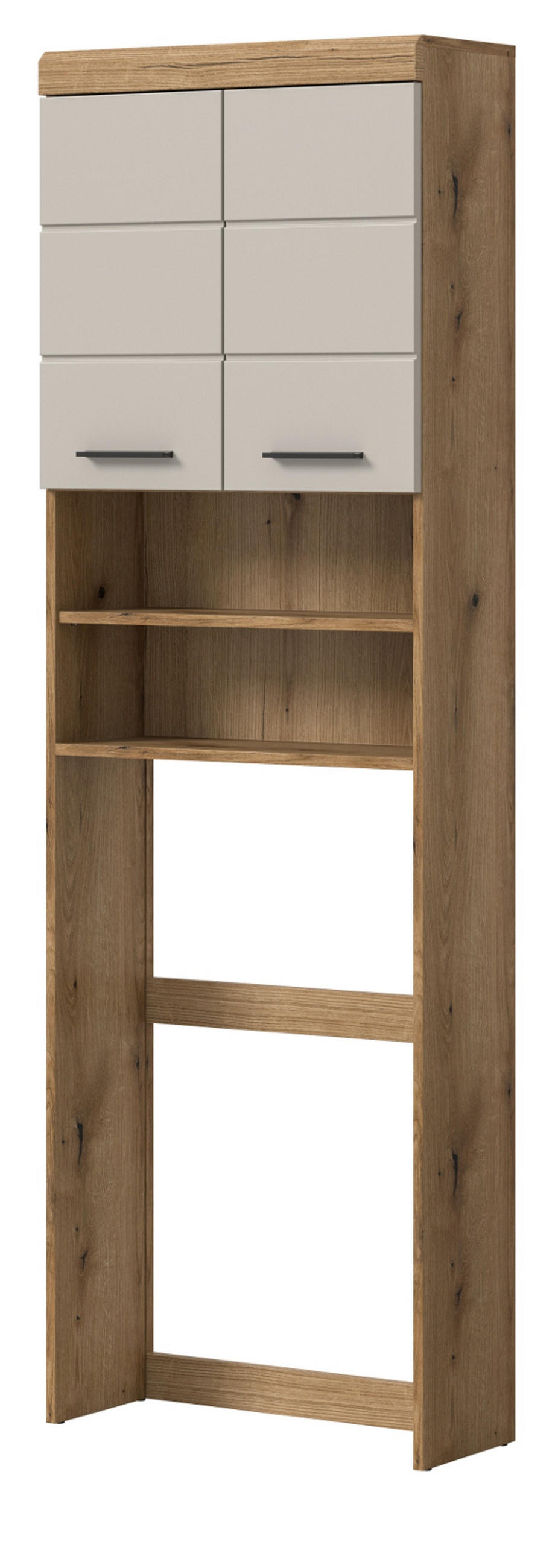 WASCHMASCHINENSCHRANK in Sand, Eiche matt 63 x 191 cm, Waschmaschinen Überbau mit viel Stauraum - Sandfarben/Kastanienfarben, Holzwerkstoff/Kunststoff (63/191/24cm) - Inn.Furn