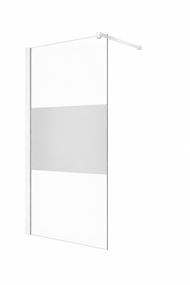 WALK-IN-DUSCHWAND 100 × 200 cm – Teilsatiniertes ESG-Sicherheitsglas – Weiß - Weiß, Glas (10/100/200cm) -  Glaswerk Westfalen