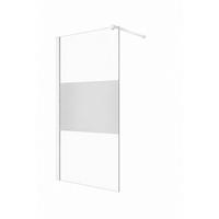 WALK-IN-DUSCHWAND 100 × 200 cm – Teilsatiniertes ESG-Sicherheitsglas – Weiß - Weiß, Glas (10/100/200cm) -  Glaswerk Westfalen
