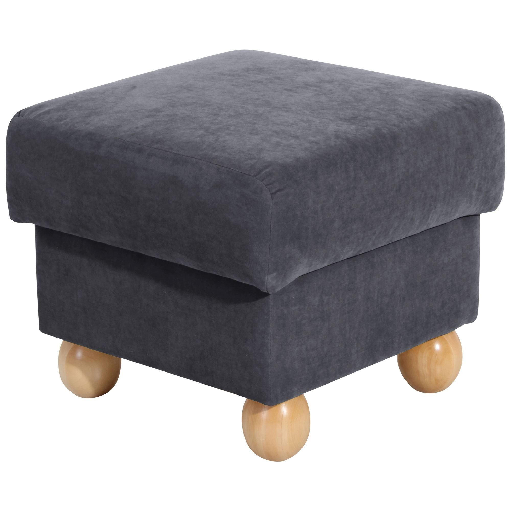 HOCKER Kasha Bezug Veloursstoff Buche natur / anthrazit - Anthrazit/Buchefarben, Kunststoff (54/48/54cm) - 58aufmkessel