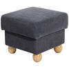 HOCKER Kasha Bezug Veloursstoff Buche natur / anthrazit - Anthrazit/Buchefarben, Kunststoff (54/48/54cm) - 58aufmkessel