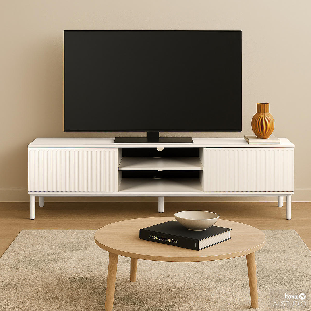 TV-LOWBOARD - Kaschmir, Holz/Holzwerkstoff (180/55/40cm) - home24