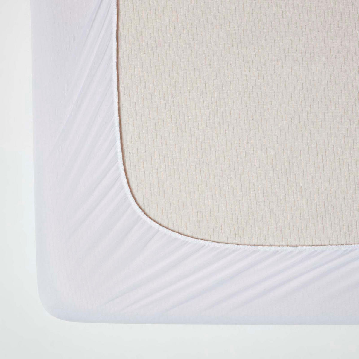 MATRATZENSCHONER wasserdicht & gepolstert, 160/200 cm - Weiß, Textil (160/200cm) - Homescapes