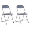KLAPPSTUHL 2er Set Kunststoff grau/silber - Silberfarben/Grau, Kunststoff/Textil (45/78/45cm) - CLP