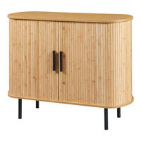 PŘÍBORNÍK Tvedestrand - přírodní/černá, kov/kompozitní dřevo (100/80/40cm) - [en.casa]