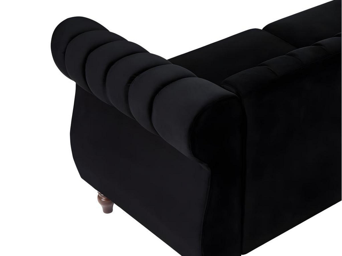 CHESTERFIELD-SOFA - 3-Sitzer - Samt - Schwarz - TRUMBO - Schwarz, Textil (78/77/195cm) - Vente-Unique