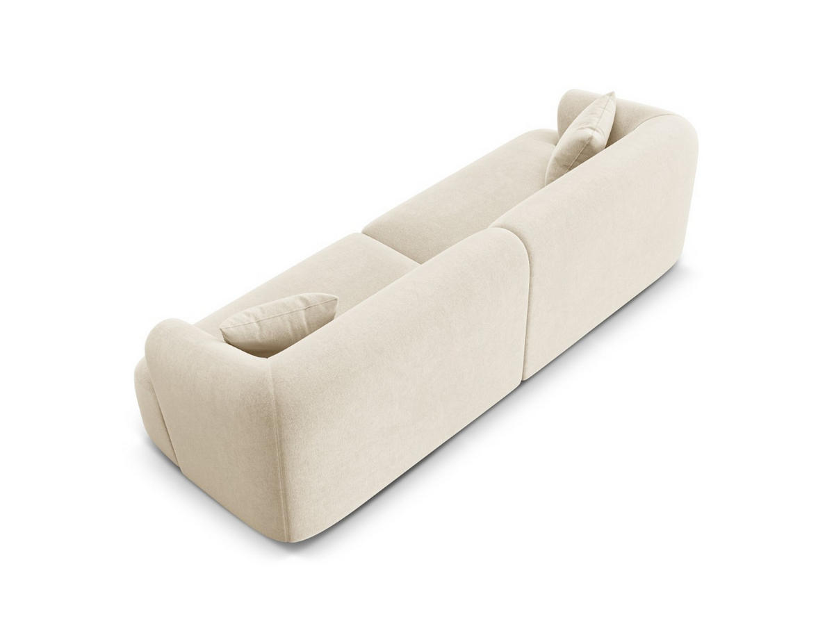 MODULARES-SOFA Campi aus Samt leichtes beige 4 Sitzplätze - Creme, Textil (90/70/255cm) - Cosmopolitan Design