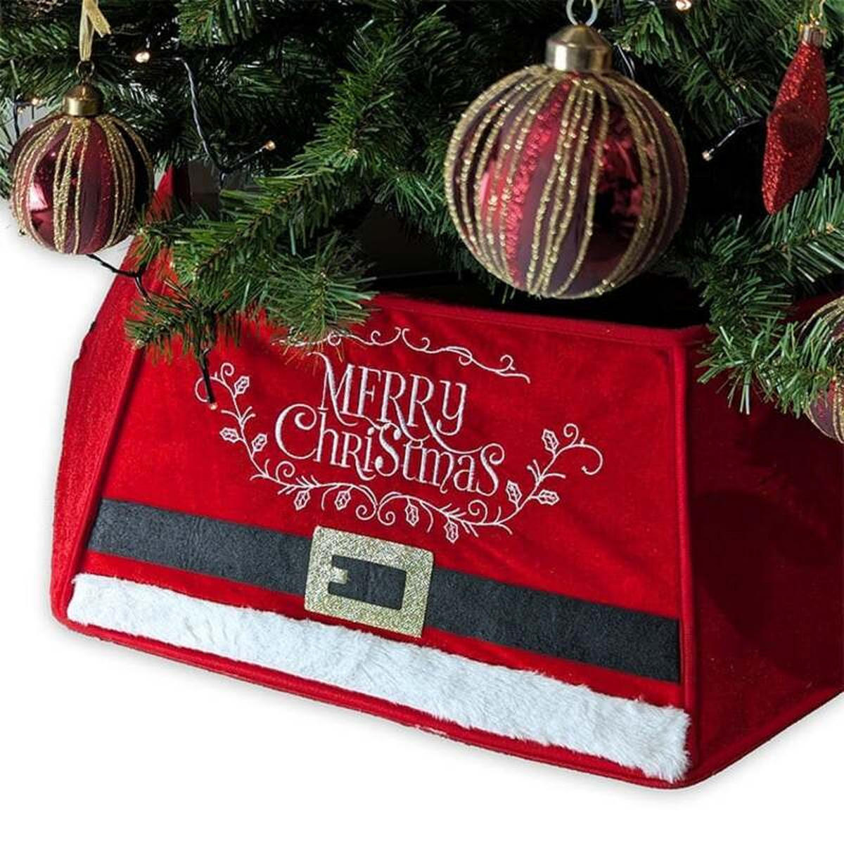 UNIQUE Living - Merry Xmas Weihnachtsbaumrock - 40x25cm - Mehrfarbig - Multicolor, Textil (40cm) - Unique Living