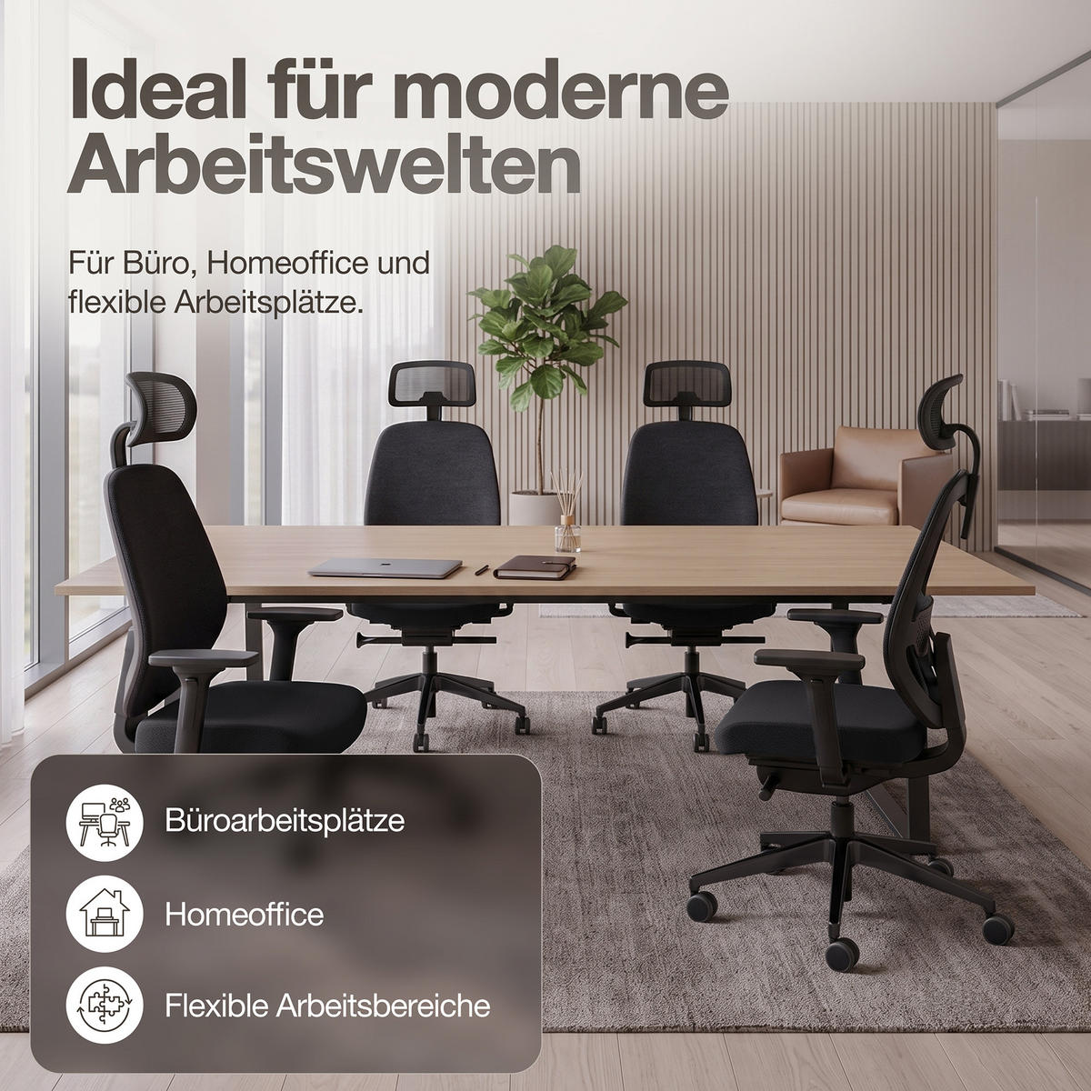 DREHSTUHL Ergonomischer Bürostuhl Atessa mit Polsterrücken und Kopfstütze / Mit Kopfstütze Schwarz Ergonomischer Polsterrücken - Schwarz, Textil (62.5/120.5/45cm) - ASSMANN
