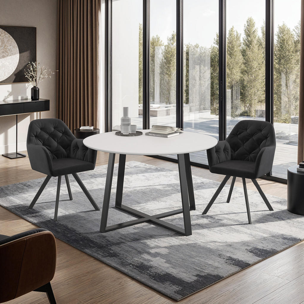 Thumbnail - tectake Armlehnstuhl, Schwarz, Kunststoff, 58x87x58 cm, Esszimmer, Stühle, Esszimmerstühle, Armlehnenstühle