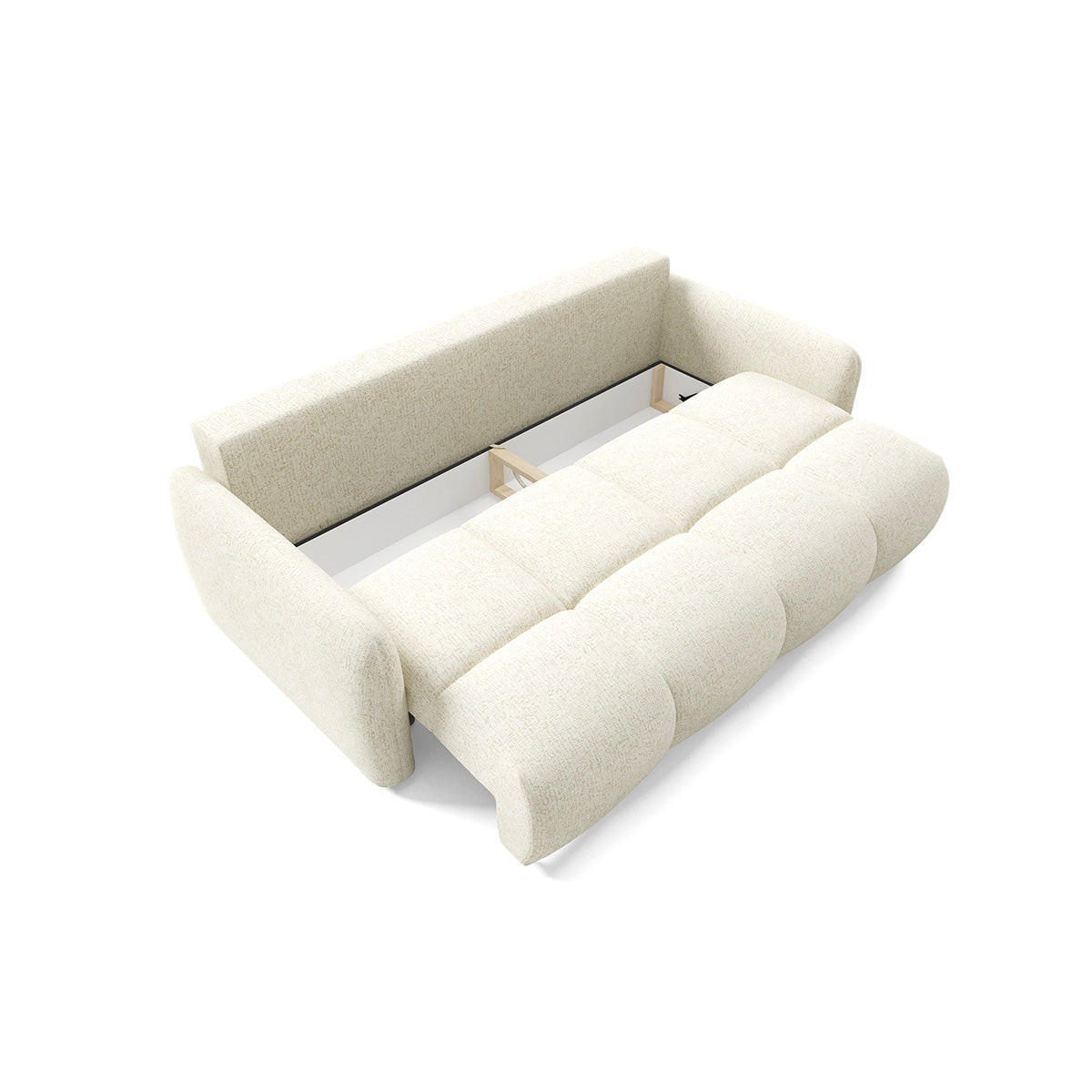 SOFA Vittoria 3 Sitzplätze Cremefarben - Weiß, Holz (236/95/121cm) - Petits-meubles