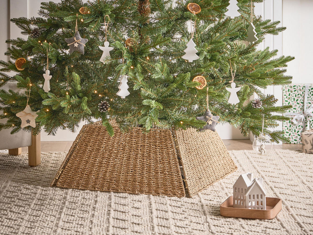 WEIHNACHTSBAUMKRAGEN 28 cm Naturfarben Mistel - Naturfarben, Naturmaterialien (28cm) - Beliani