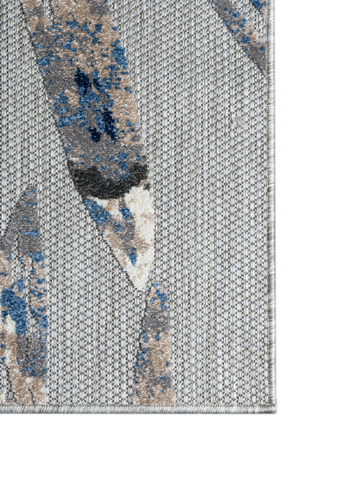 TEPPICH Outdoor Blue Pflanzlich Kurzflor Rechteckig Grey - 80x150 cm - Dunkelgrau, Textil (80/150cm) - Mazovia