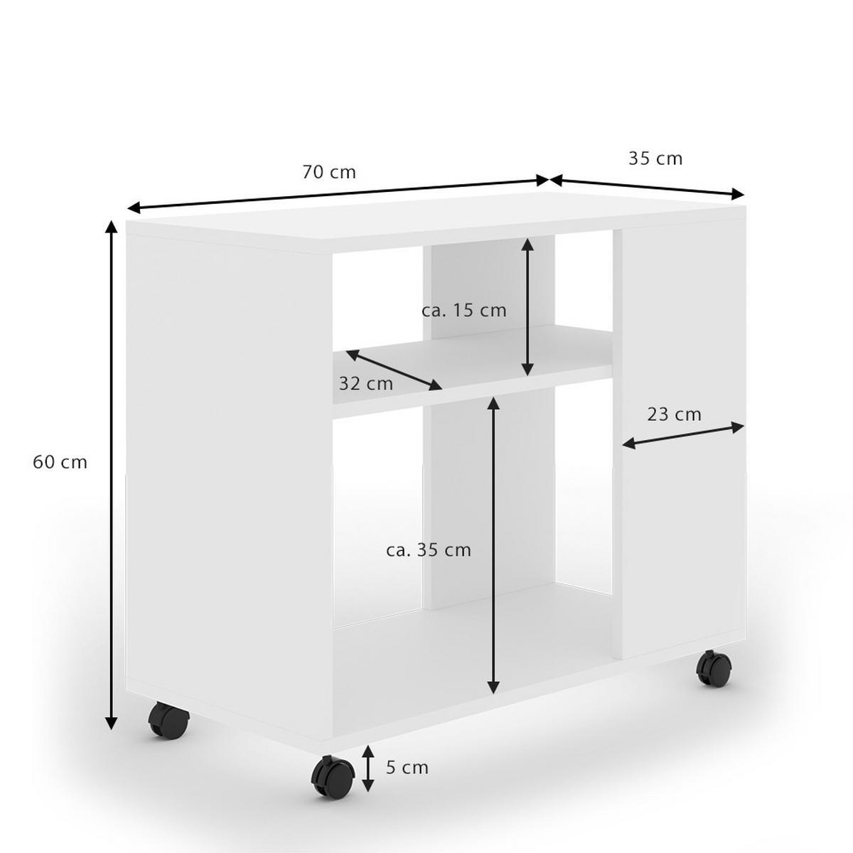 KONFERENČNÍ STŮL Rolli Bílá 70 x 35 cm - bílá, kompozitní dřevo (35/70/60cm) - Vicco