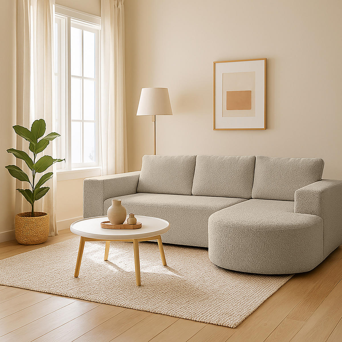 ECKSOFA Tolga mit Schlaffunktion, Taupe - Greige, Textil (270/162cm) - Fedve