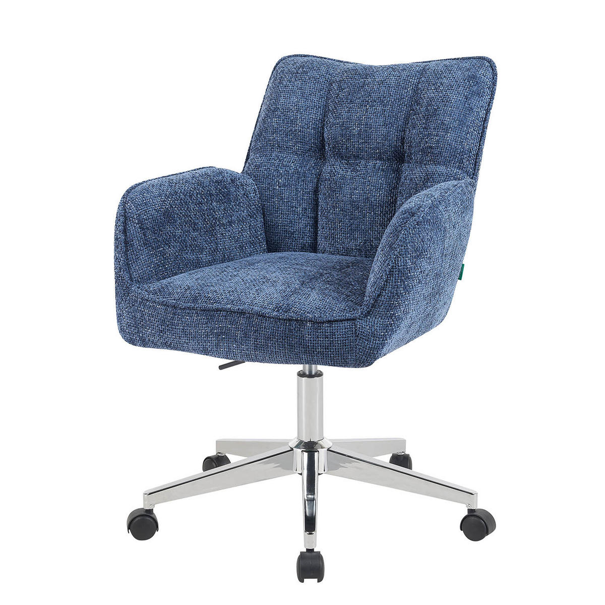 BÜROSTUHL Mika-Tabea - Chromfarben/Blau, Textil/Metall (59/81/66cm) - DUBI Möbel