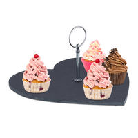 SCHIEFERPLATTE - Schwarz, Stein/Metall (25/13/25cm) - Relaxdays