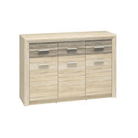 KOMMODE Castel Sonoma Eiche hell / Sonoma Eiche Trüffel 138 / 43 / 94cm - Braun/Sonoma Eiche, Holz/Holzwerkstoff (138/94/42cm) - Feldmann-Wohnen