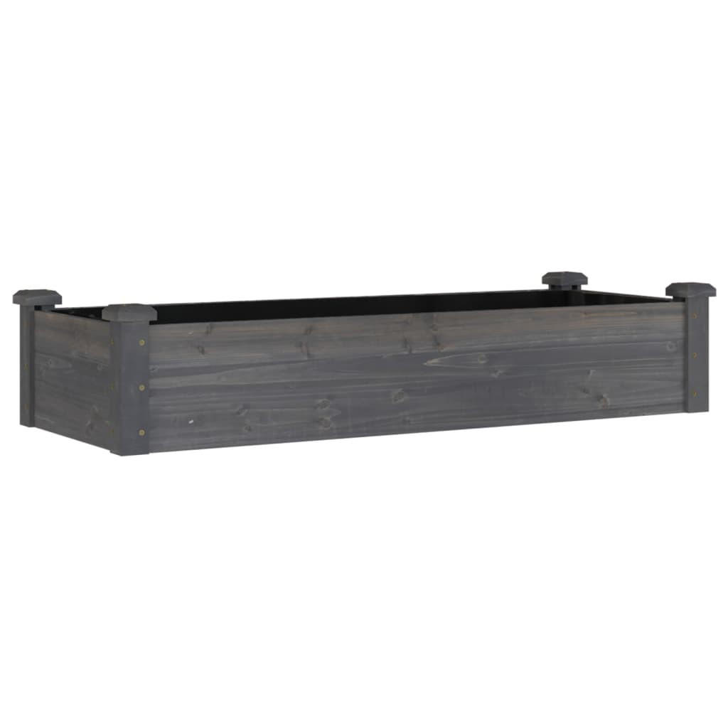 HOCHBEET mit Einsatz Grau 120x45x25 cm Massivholz Tanne - Grau, Holz (45/25/120cm) - furnicato