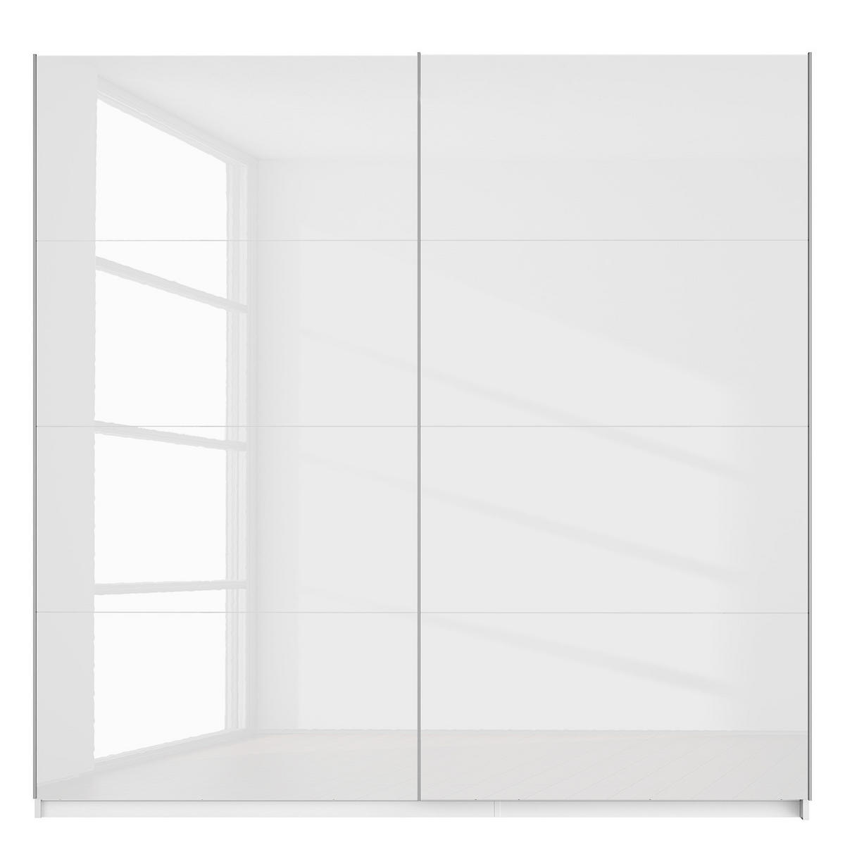 SCHWEBETÜRENSCHRANK - Weiß Hochglanz/Weiß, Holzwerkstoff (225/222/68cm) - home24
