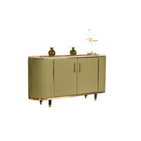 SIDEBOARD MARIA Grün Kunstleder - Schwarz/Grün, Stein/Metall (150/76/40cm) - KAWOLA