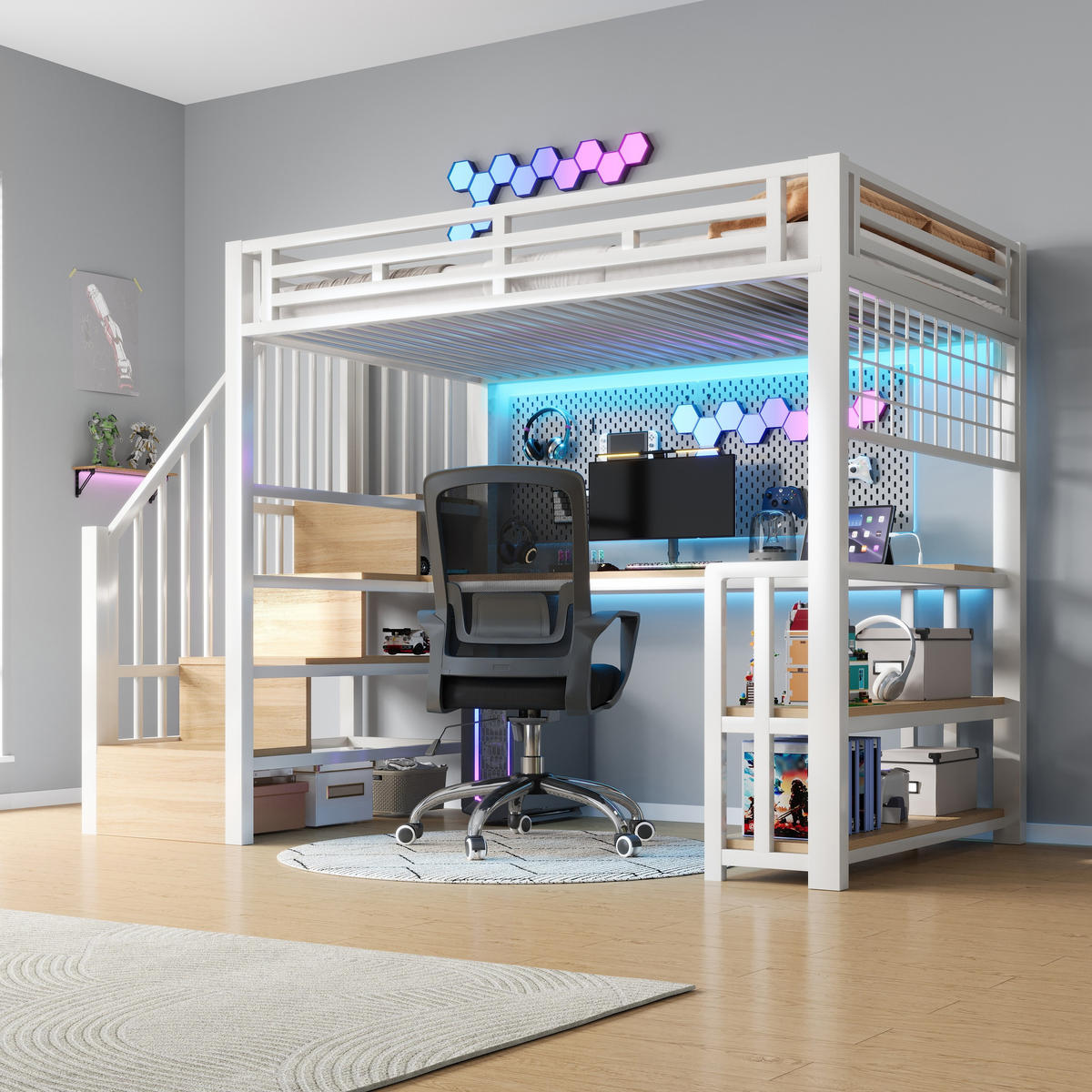 HOCHBETT Eisen 90/200 cm Weiß - Weiß, Metall - Raumix