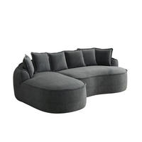 ECKSOFA 252/164/67 cm modular grau aus Chenille rahmenlos mit Schlaffunktion - Grau, Textil (164/252cm) - OKWISH