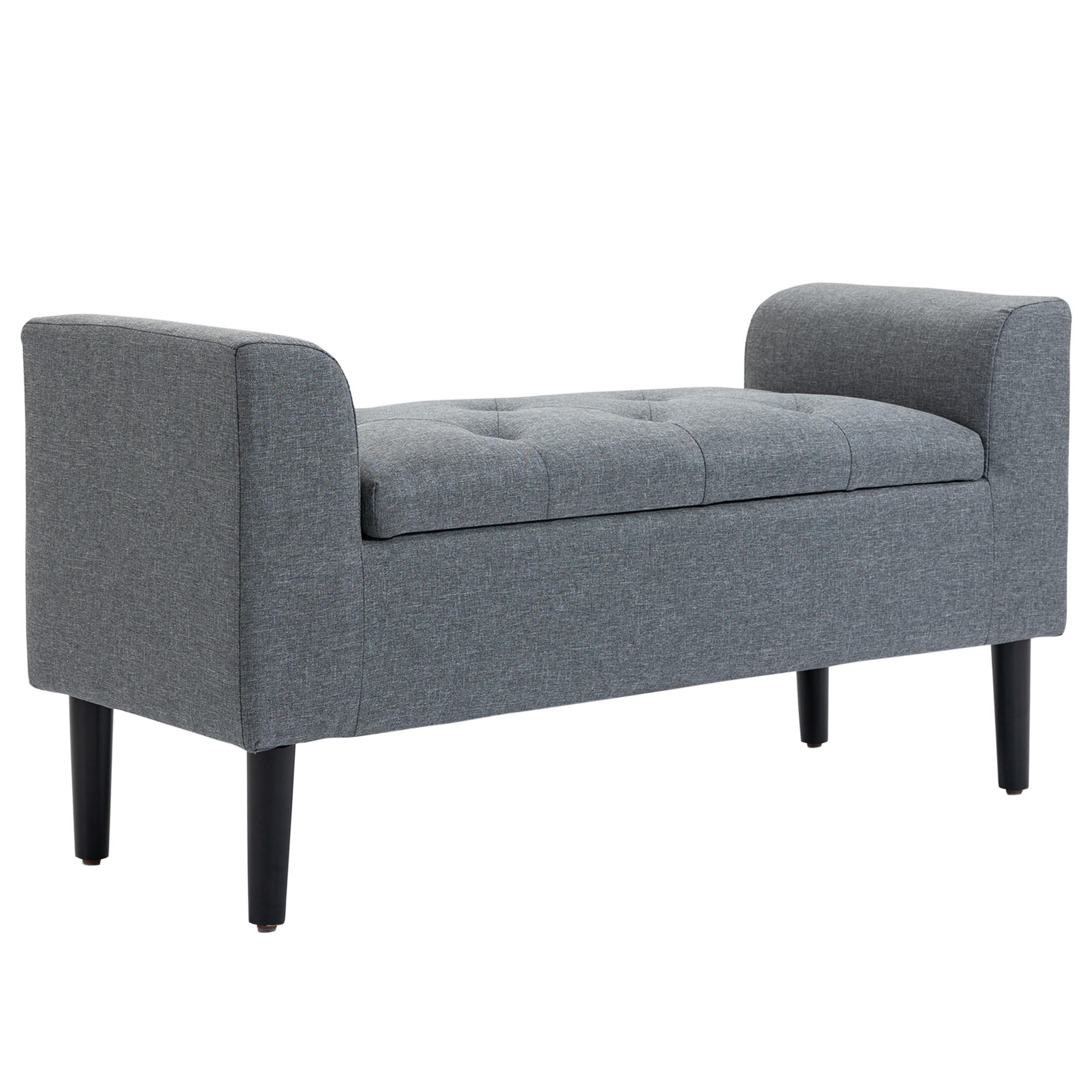 SITZBANK Polyester Gummiholz Hellgrau Schwarz - Hellgrau, Kunststoff (44/58/116cm) - HOMCOM