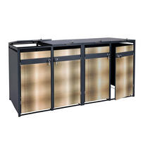 MÜLLTONNENBOX 4er 117x264x80cm Anthrazit Gold - Goldfarben, Metall (264/117/80cm) - PROREGAL