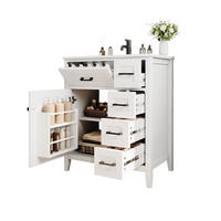WASCHTISCHUNTERSCHRANK 76/46/90 cm weiß aus Keramik und MDF mit Stauraum - Weiß, Keramik (76/90/46cm) - OKWISH