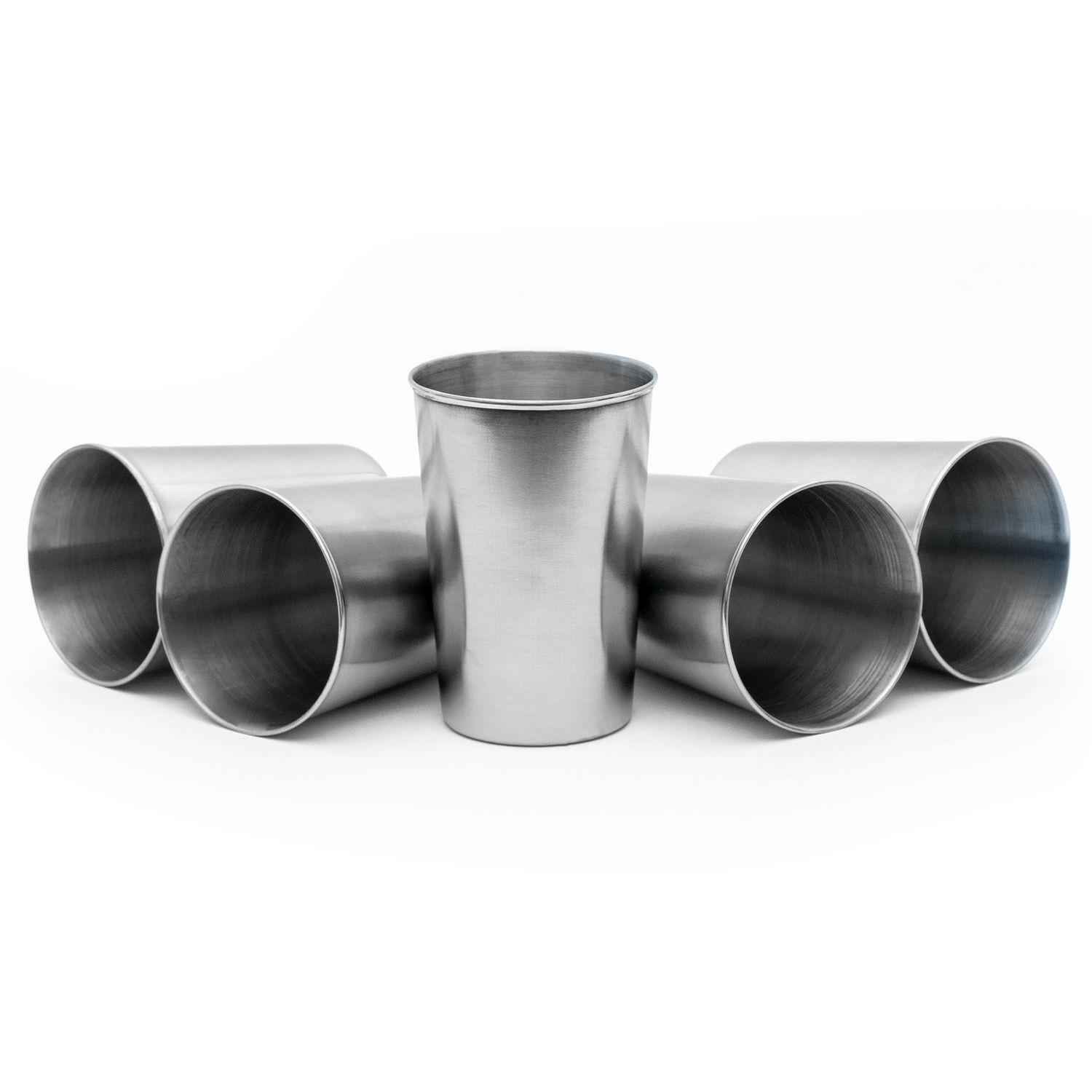 CAMPING BECHER SET Edelstahl - Silberfarben, Metall (0.17L) - Intirilife