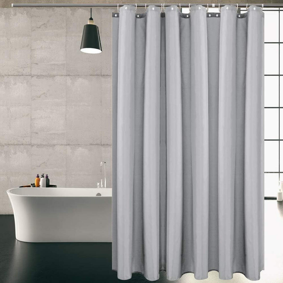 DUSCHVORHANG Polyester schimmelresistent waschbar wasserdicht antibakteriell leicht zu reinigen für Badewanne - Weiß, Textil (100/180cm) - MCBOSON