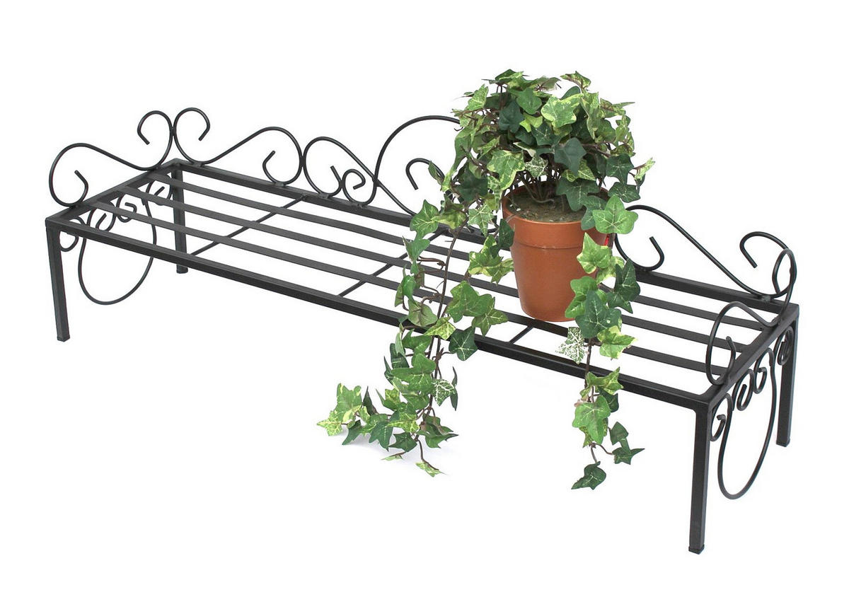 BLUMENBANK Mi Metall Schwarz 75 cm - Schwarz, Metall (75/49/20cm) - DanDiBo