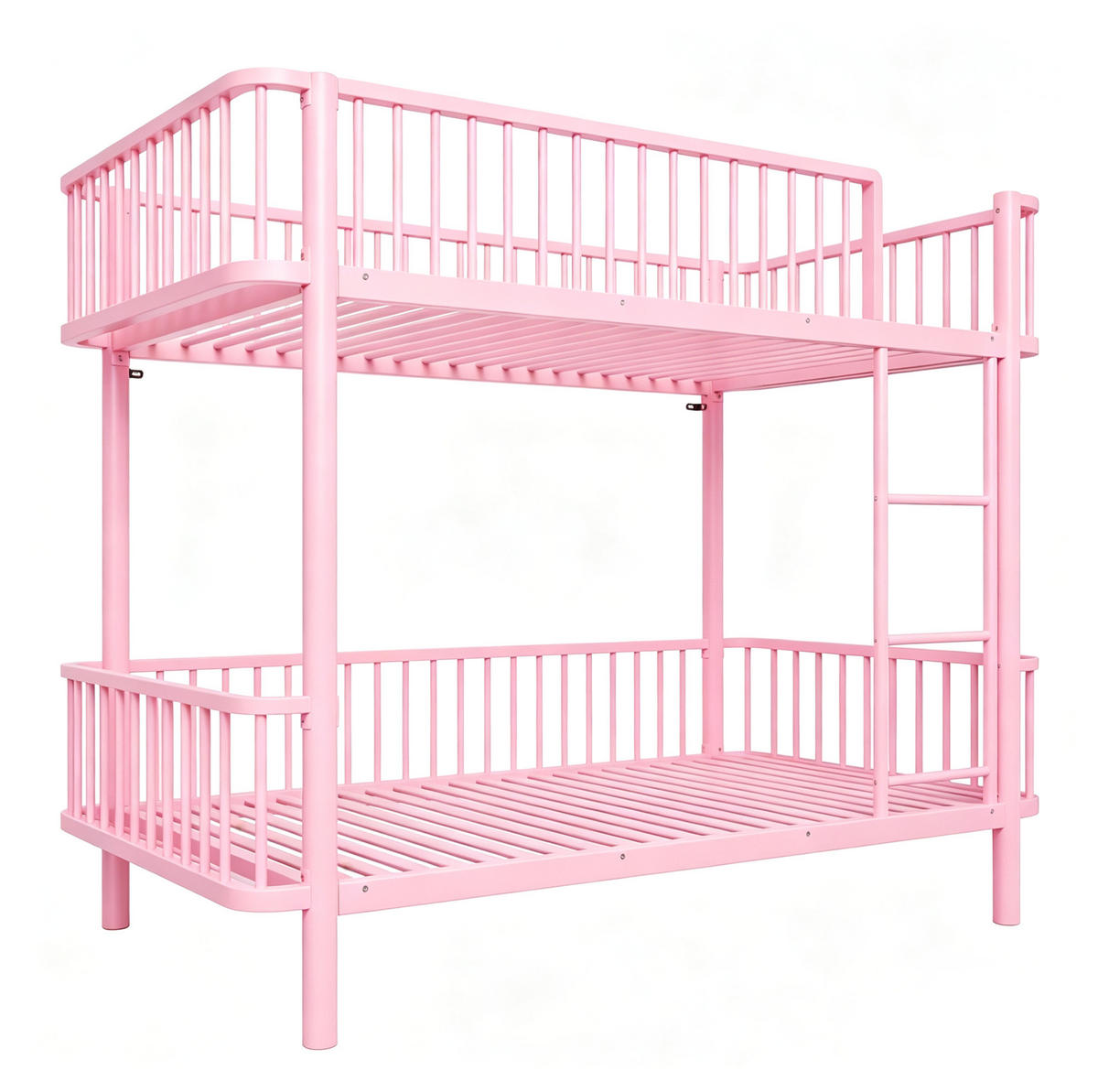 ETAGENBETT aus Metall 90x200 cm Pink mit Sicherheitsgeländern - Pink, Metall (90/200cm) - Modfu