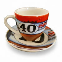 ESPRESSOTASSE 908/03 Spyder Mehrfarbig Mit Untertasse - Multicolor, Keramik (0.08L) - Porsche