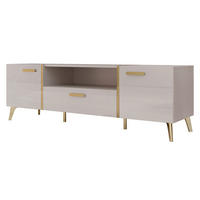 TV-LOWBOARD Picru 150 2D1SZ - Kaschmir/Goldfarben, Holzwerkstoff/Kunststoff (154/47/38cm) - MIRJAN24