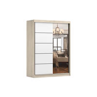 SCHIEBETÜRENSCHRANK - Kleiderschrank Lara 09 - Sonoma + Weiß - Weiß/Sonoma Eiche, Holzwerkstoff (150/200/61cm) - Möblo