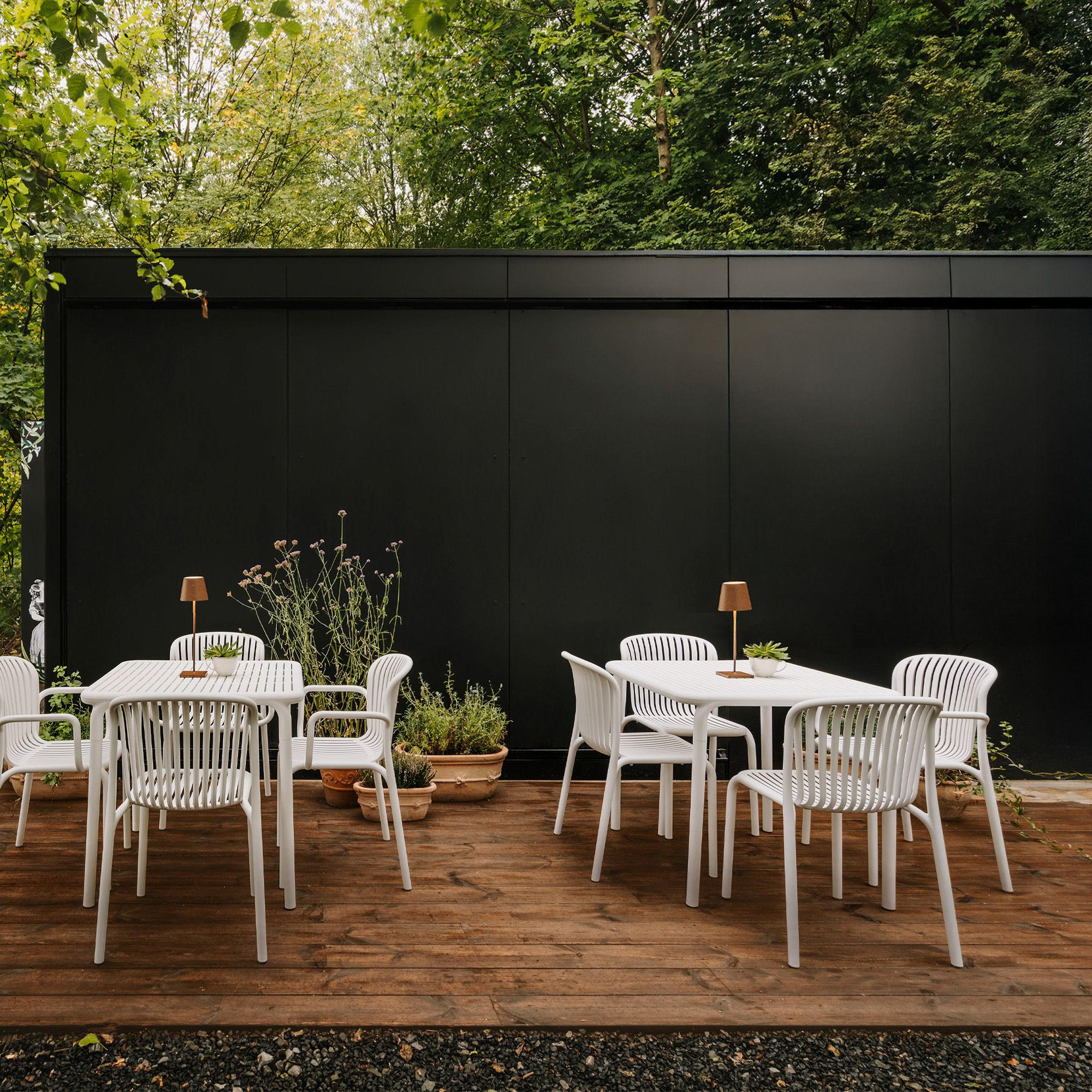 GARTENSTUHL FICCARI 4-er Set, Weiß - Weiß, Kunststoff (52/82.5/53cm) - KONSIMO®