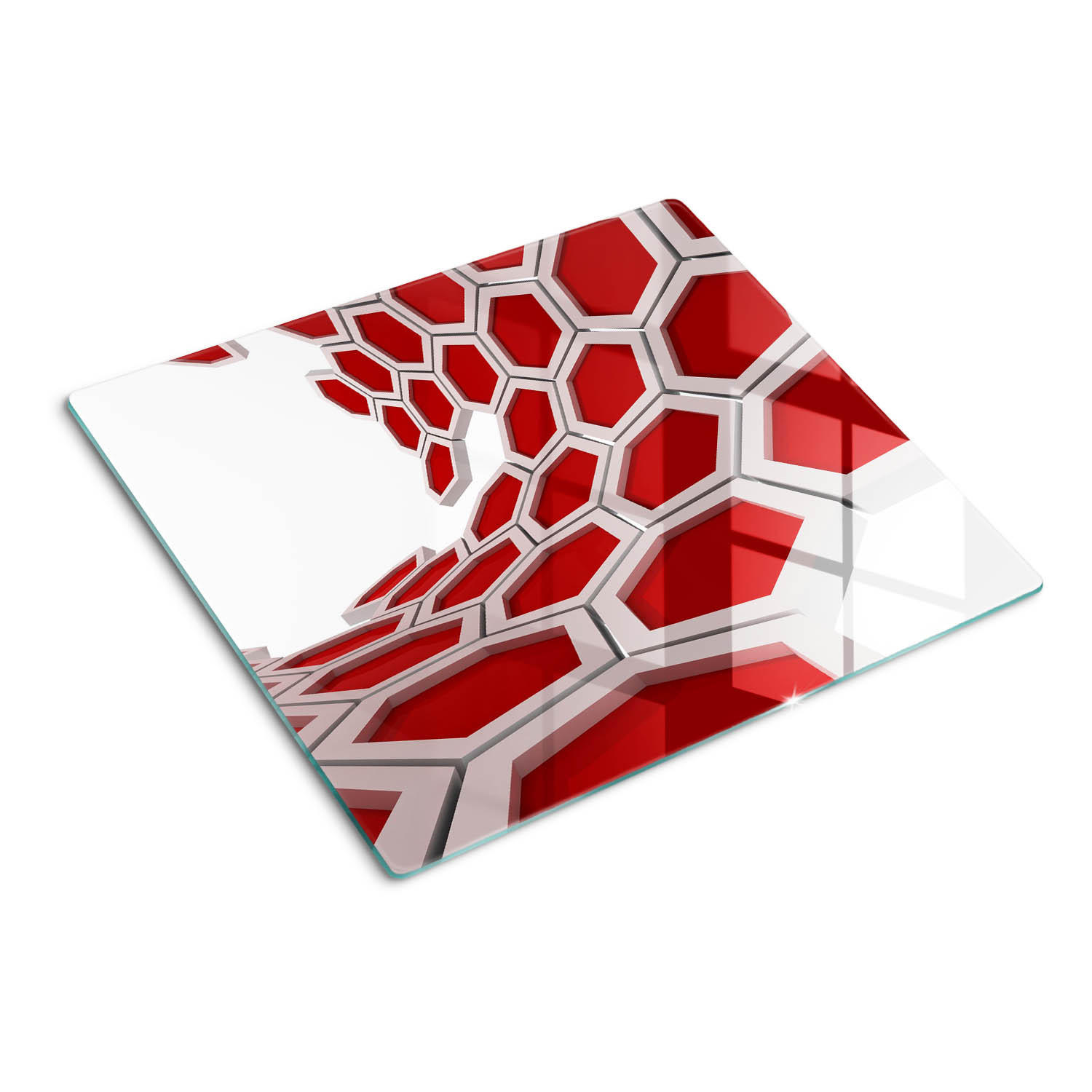 GLASPLATTE 60x52 cm 3D - Weiß/Grau, Glas (60/0.4/52cm) - TULUP