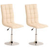 DREHSTUHL 2er Set Lederlook creme - Chromfarben/Creme, Textil/Metall (43/90/56cm) - CLP