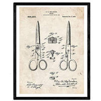 POSTER Friseurscheren Patent A3 Rahmenlos - Klar, Papier (29.7/5/42cm) - Nacnic