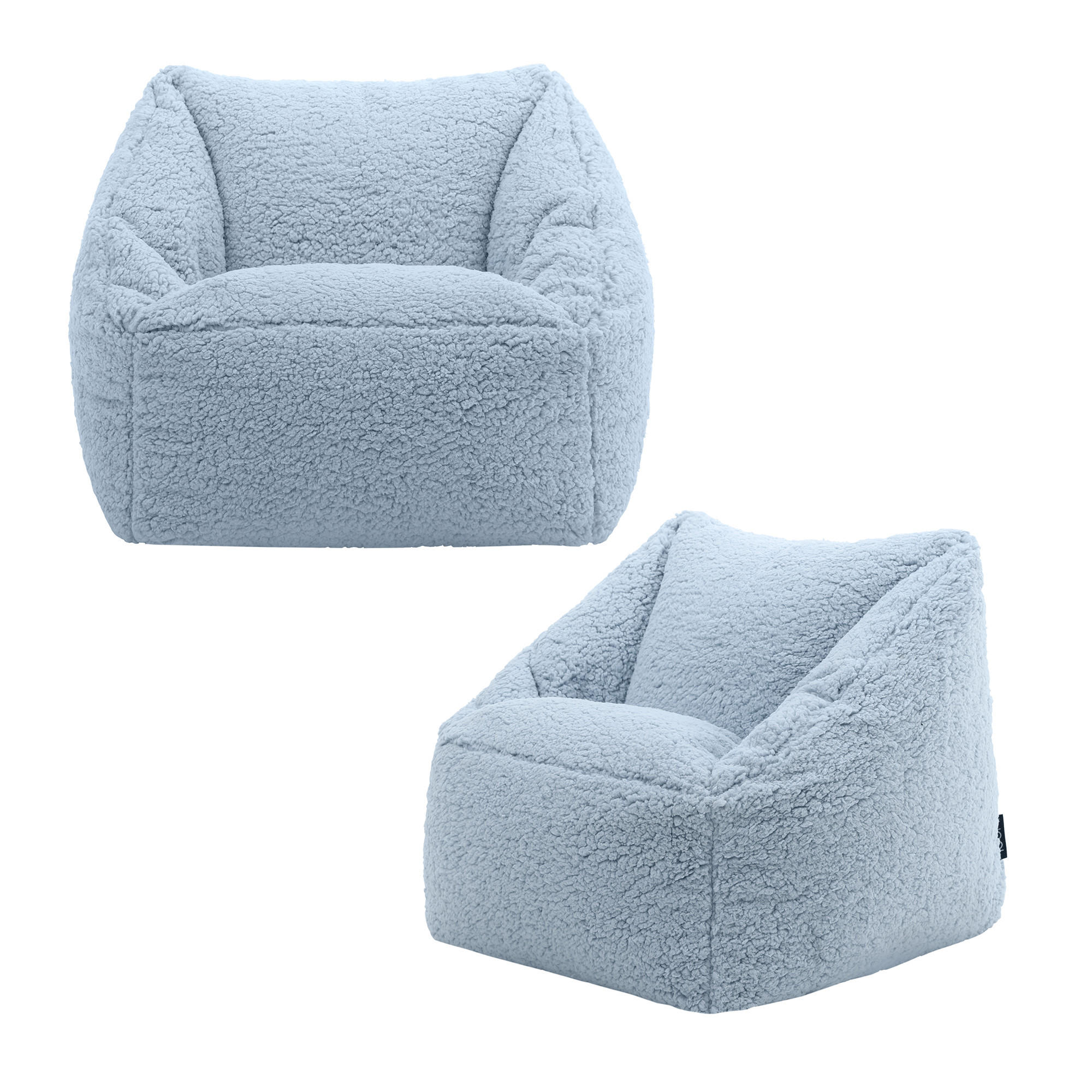 SITZSACK Flauschig für Kinder 2er-Set - Hellblau, Kunststoff/Textil (55/44/55cm) - icon