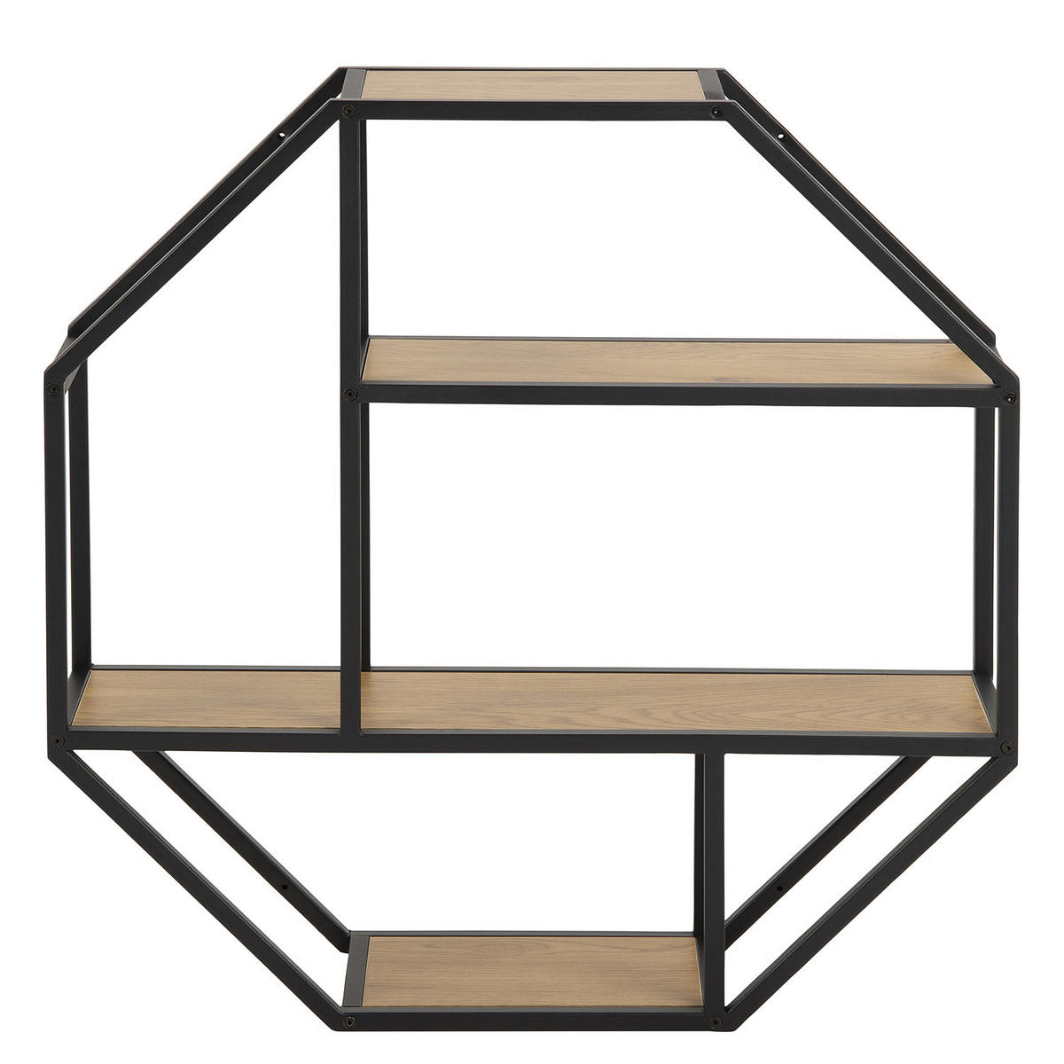 WANDREGAL - Wildeiche, Holzwerkstoff/Metall (77/77/20cm) - home24