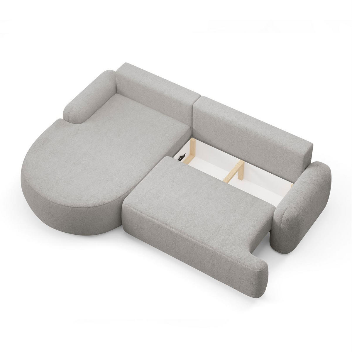 ECKSOFA CLEO mit Schlaffunktion Version Linke QUELLE 83 - Grau, Kunststoff (264/172cm) - Lookway
