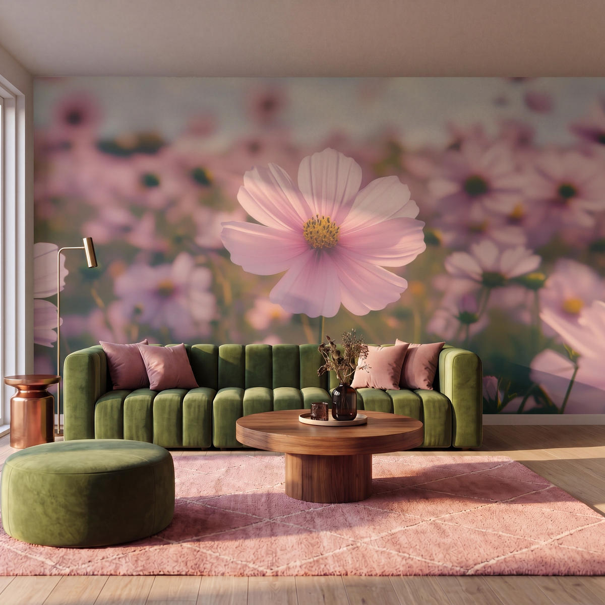 TAPETE - Blumen - Lila - Unscharf - 500x300 cm - Rosa, Papier (500/300cm) - OnlyWow