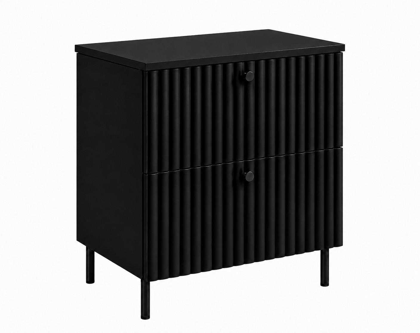 BADEZIMMERSCHRANK: Schwarz / Platte Schwarz / Griffe Schwarz / Beine Schwarz, 60 x 46 x 73,6 cm - Schwarz, Holzwerkstoff (60/73.6/46cm) - 3XE LIVING