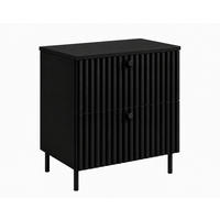 BADEZIMMERSCHRANK: Schwarz / Platte Schwarz / Griffe Schwarz / Beine Schwarz, 60 x 46 x 73,6 cm - Schwarz, Holzwerkstoff (60/73.6/46cm) - 3XE LIVING
