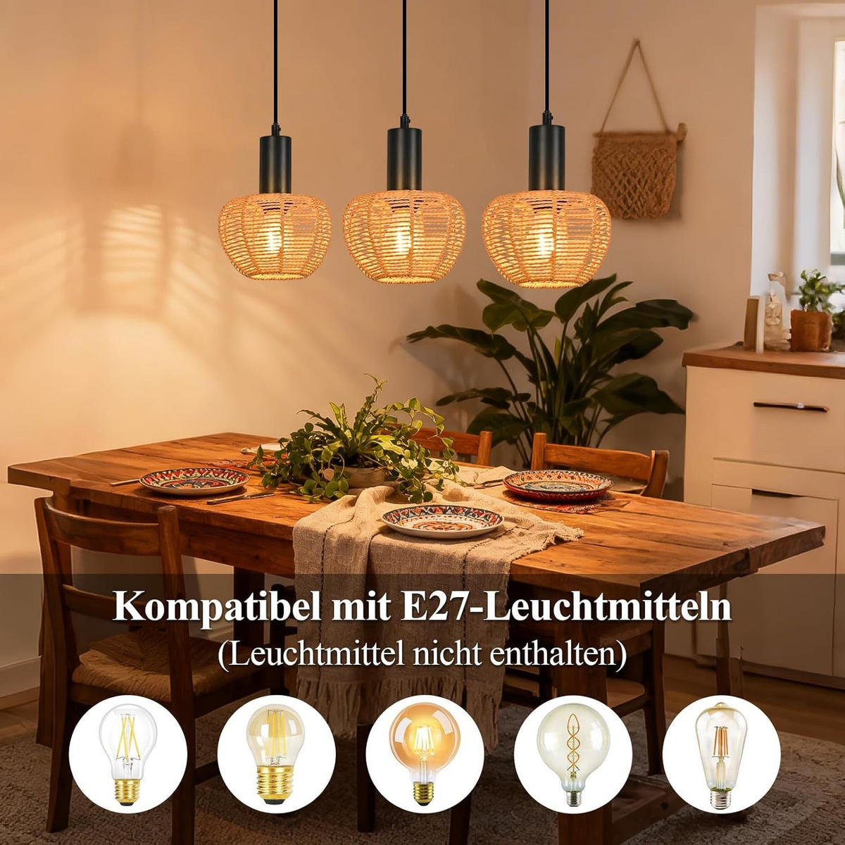 PENDELLEUCHTE BARBARA Ⅲ 70/56/120 cm - Schwarz, Metall (70/56/120cm) - Nettlife